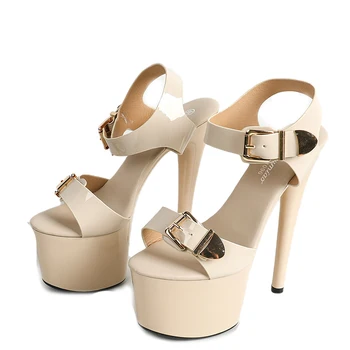 17CM Stage Show Model Shoes Summer Fashion Platform High Heels Ankle Buckle Strap Women Party Sandals Nightclub Stripper Shoe - Image 6