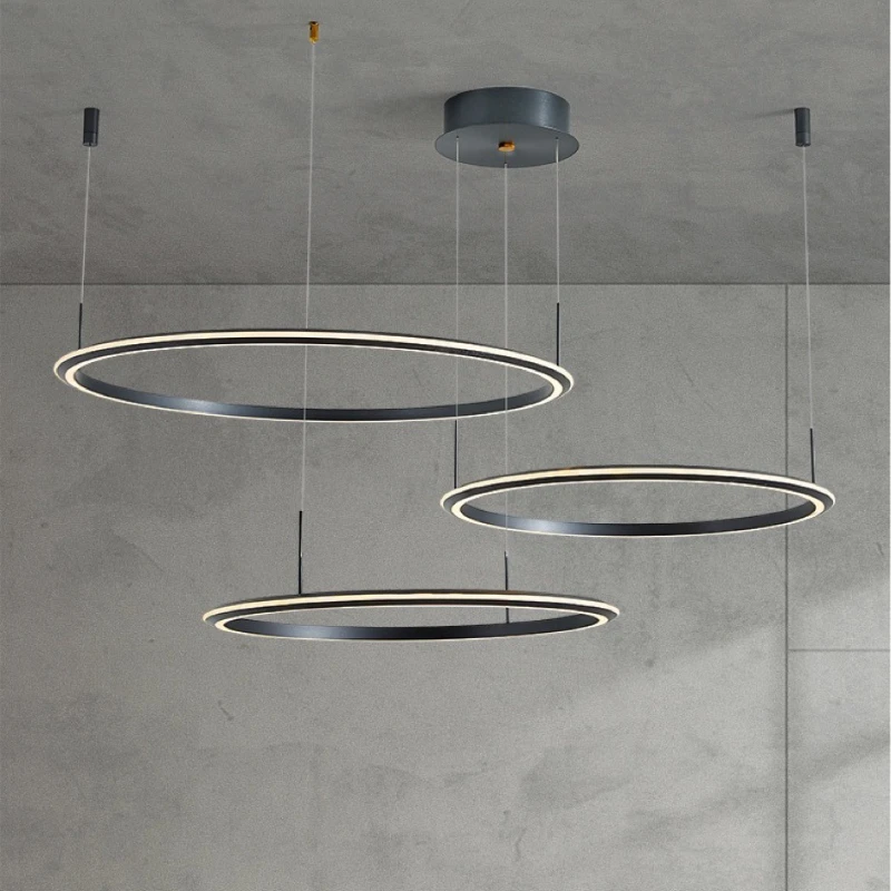 

LED Ring Pendant Lights Intelligent Dimmable Living Room Minimalism Ceiling Hanging Lamp Decor Dining Room Lighting Fixtures