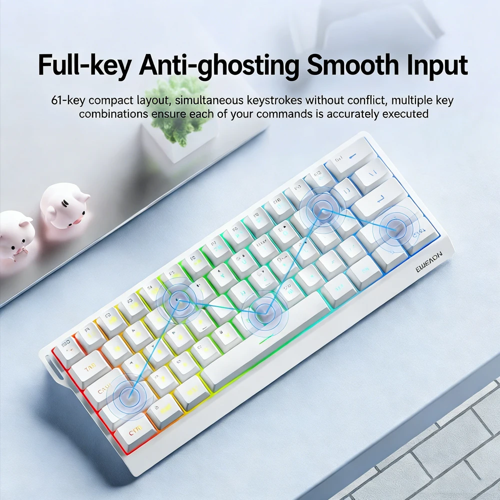 Original Pioneer F61/F68 Wireless Keyboard Mechanical Feel Bluetooth Office Dedicated Small Portable Bluetooth E-sports Keyboard