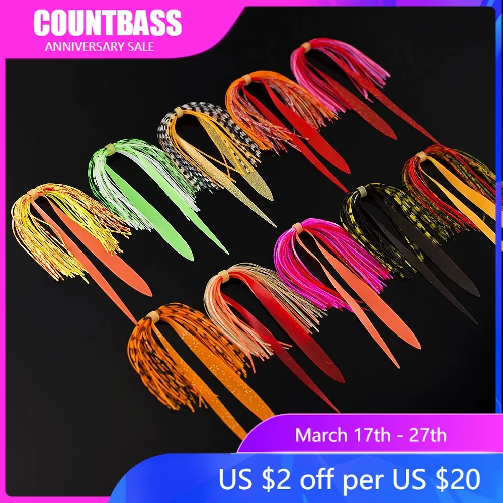 10 Bundles Silicone Rubber Skirt Trailer Replacement for Slider Jigs Tai Kabura Octopus Madai Squid Snapper Jigging Fishing Lure deep control up tenya madai jig kabura saltwater fishing lure jighead sea boating bait shrimp rubber skirt