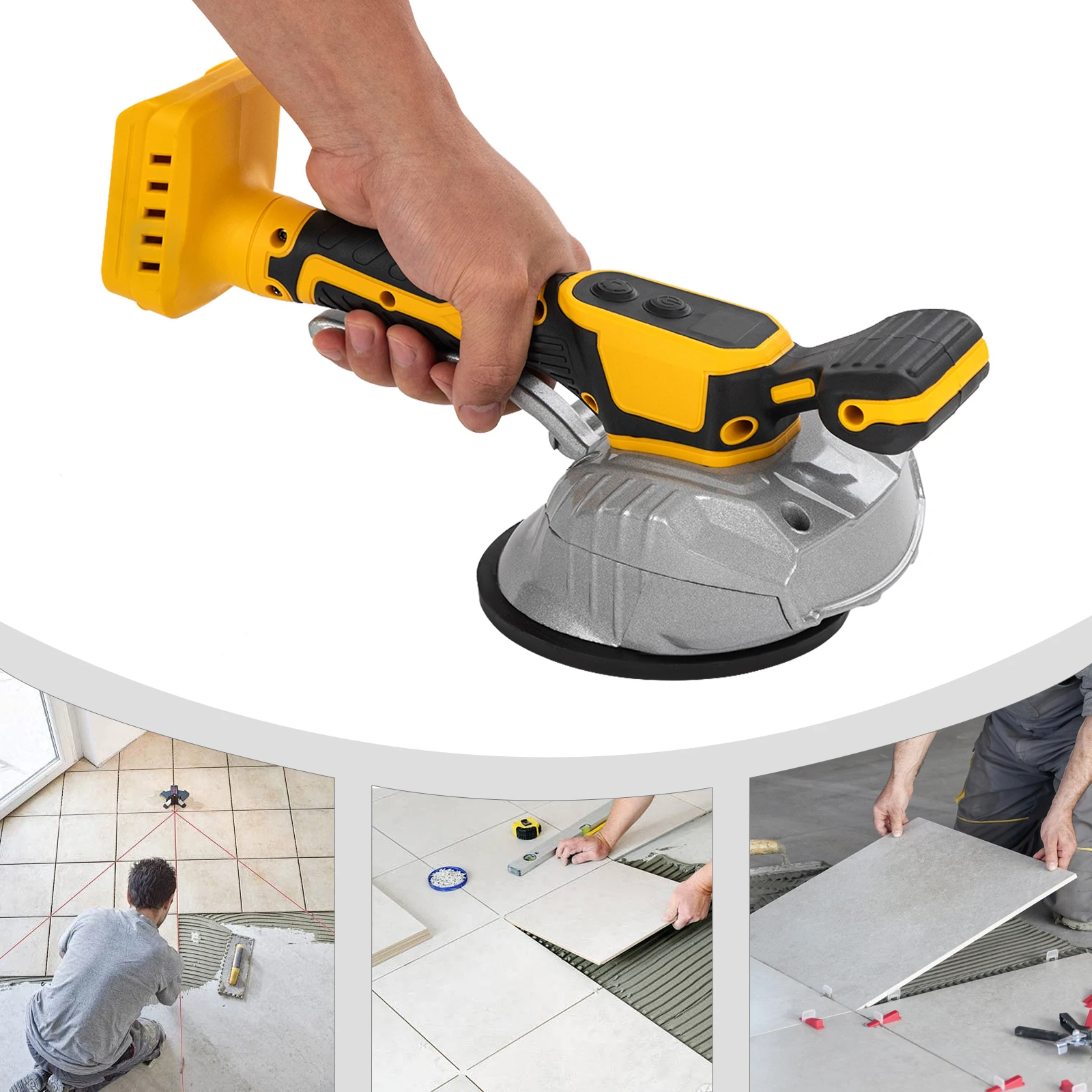 Tile Vibration Leveling Machine Wear-Resistant Ceramic Tile Leveling Machine Anti-Slip Handle with Locking Button Hand Tool