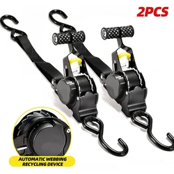 Enhanced Product Title:  
Heavy - Duty Retractable Cargo Straps with Ratchet Tensioner (2pcs)