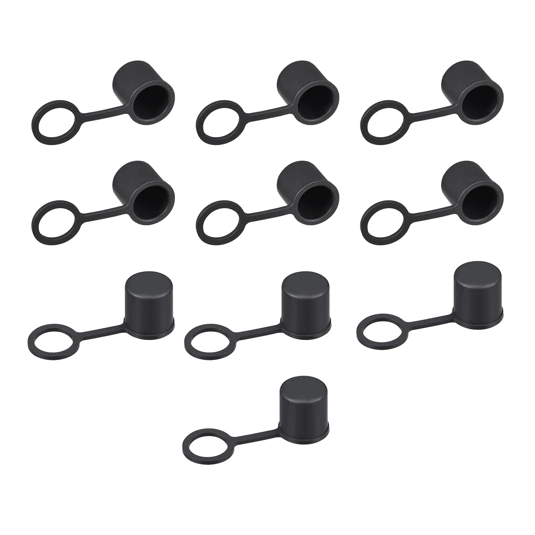 Uxcell-Capuchon de protection BNC en silicone, couvercle de port anti-poussière, 9mm, installation intérieure 12.5mm, installation extérieure, bouchon anti-poussière en silicone noir, 10 pièces