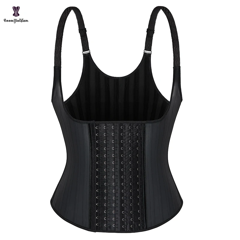 6 Hooks And Eyes 25 Steel Bones Waist Trainer Latex Corset Vest Full Body Shapewear Women Plus Size XS-6XL Strap Korsett