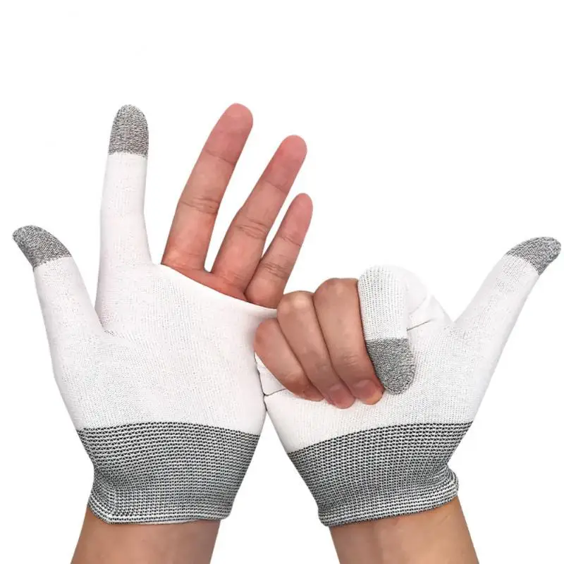 

Two-finger Gaming Finger Sleeves Mobile Game Gloves Sweat-proof Touch Screen Finger Cots Seamless for Mobile Game Controllers
