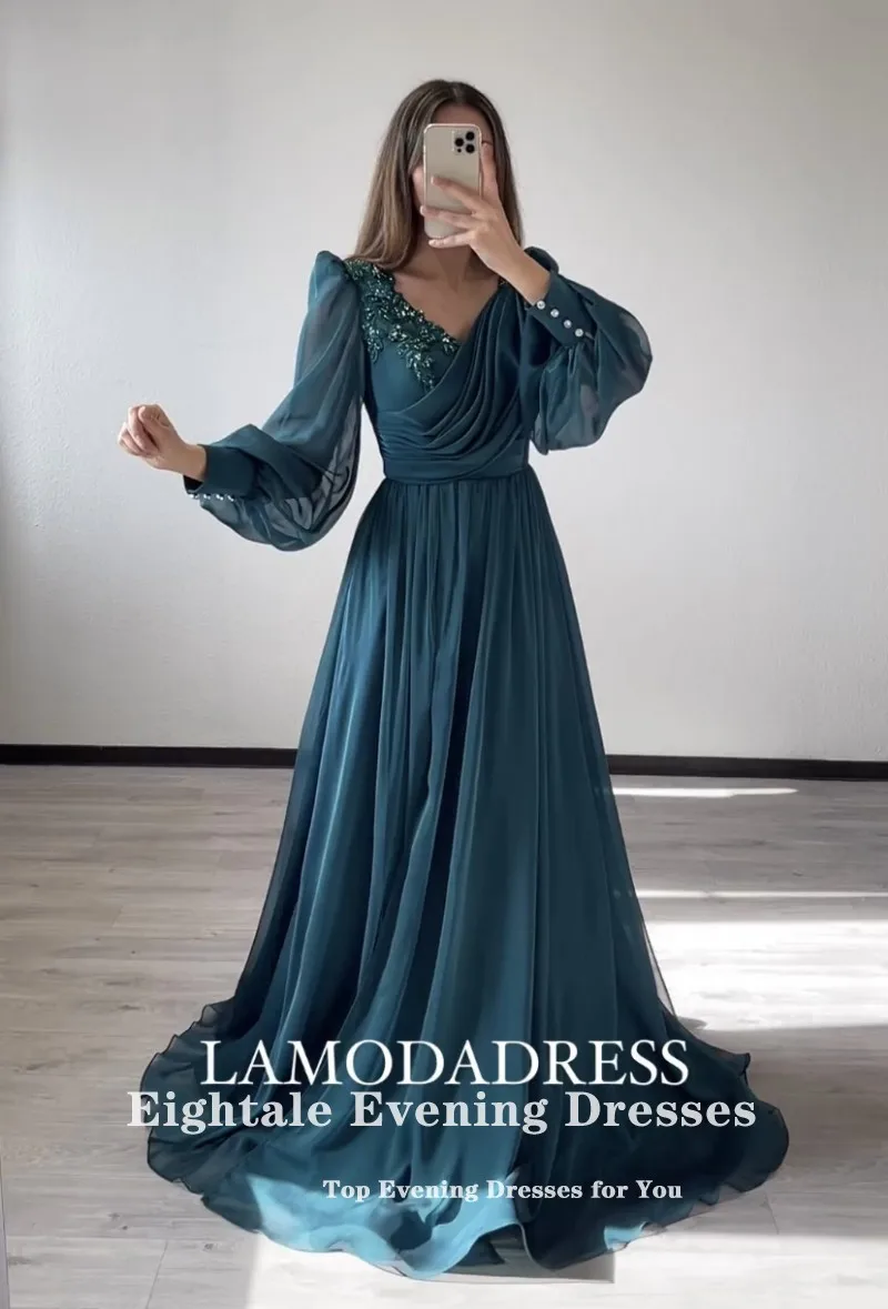 Eightale Arabic Evening Dresses for Wedding Party Long Puffy