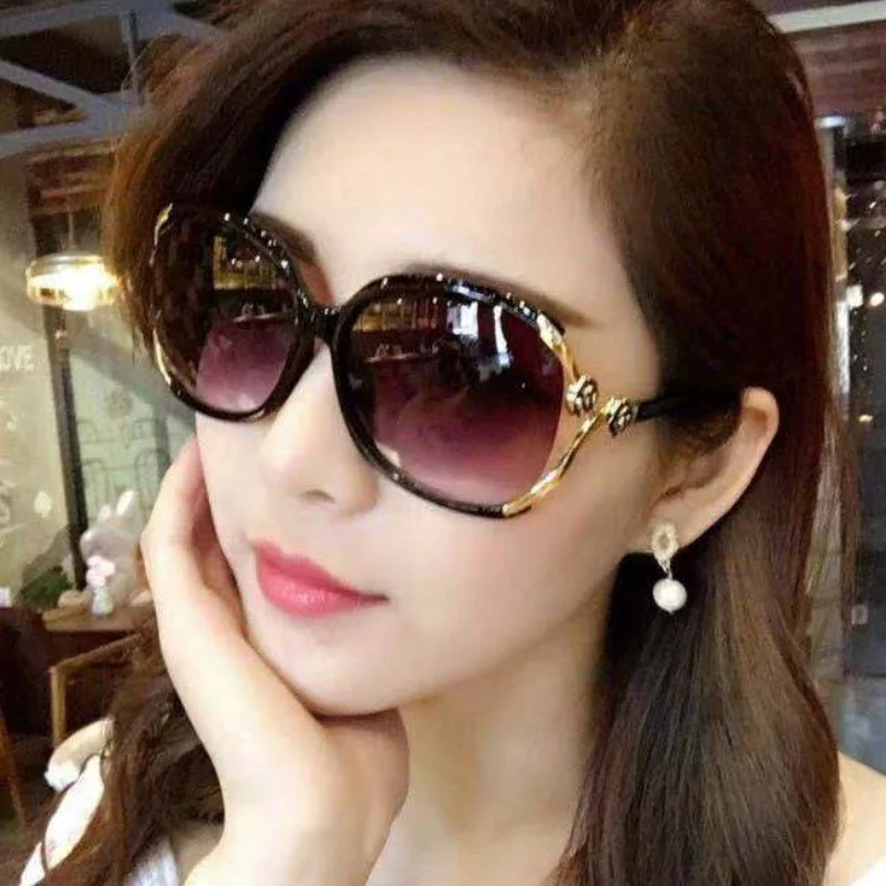 

2023 Rose Style Fashion Sunglasses Women Beach Sun Protection Party Club Glod Trends Internet Celebrity Live Streaming