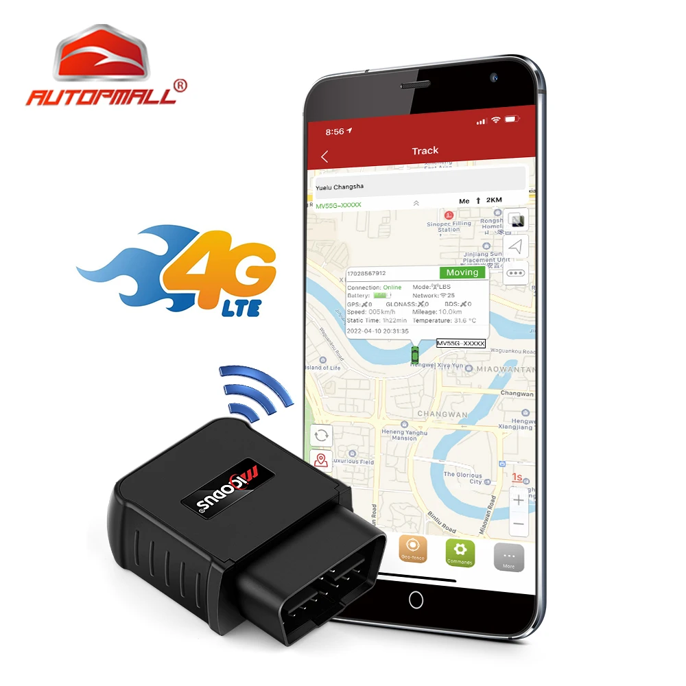 GPS Tracker รถ4G OBD OBD2 MINI Car GPS MiCODUS MV55G อายุการใช้งาน APP