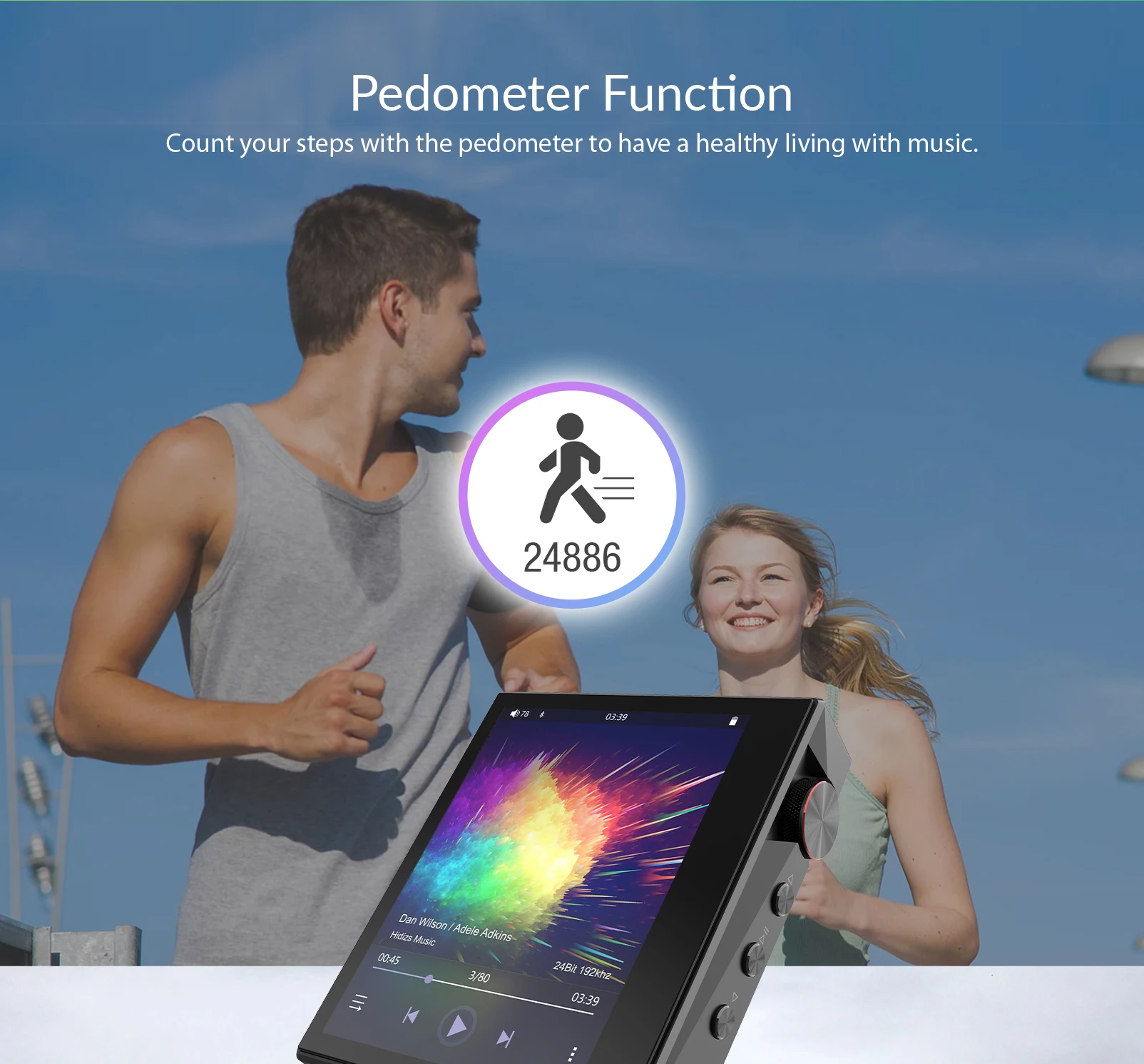 Hidizs AP80 HIFI MP3 Player Portable Touch Screen Sports Bluetooth Music MP3 Player