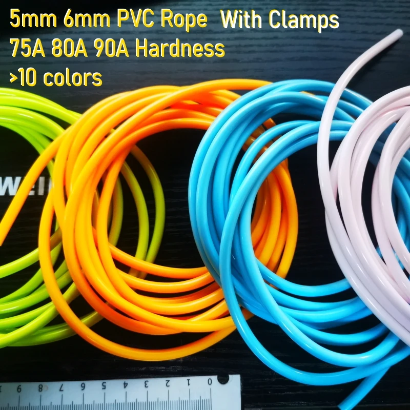 NEVERTOOLATE 75A-80A-90A  5mm 6mm 3m 3.5m spare pvc rope stoppers skipping rope backup cord accessoires diy jump rope repair useful skipping rope lightweight pvc tear resistant training jump rope jump rope workout jump rope