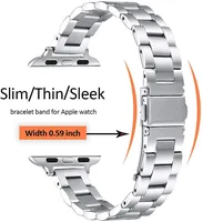 Bracelet mince en acier inoxydable pour bracelet de montre Apple Ultra 3 49mm 45mm 44 42 41 40 46mm mince pour iwatch série 11/10/9/8/7/6/5/4/SE 3 5