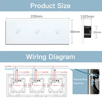 BSEED WIFI Touch Switches Series Wall Smart Light Switches Blue LED Backlight Glass Sensor Screen Tuya APP Switches EU Standard - Image 4