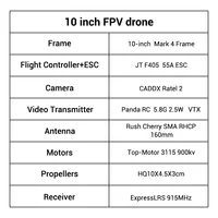 10 inch Long Range FPV Racing Drones 2.5kg Payload Super power Quadcopter F405 FC 55A ESC ELRS 5.8Ghz 2.5W VTX 3110 Motors 6