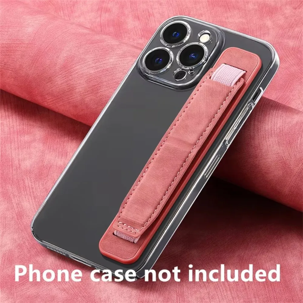 Stylish PU Leather Wristband Phone Grip & Telescopic Holder