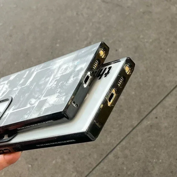 Fashion This Acrylic Black Border Protective Case for Samsung Galaxy S22U S23U S24 Ultra Shell with MagSafe