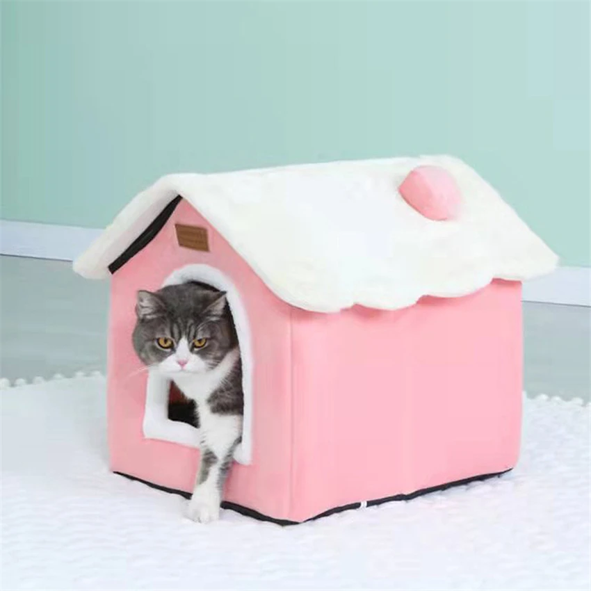 

Foldable Dog House Kennel Bed Mat For Small Medium Dogs Cats Winter Warm Cat bed Nest Pet Products Basket Pets Puppy Cave Sofa