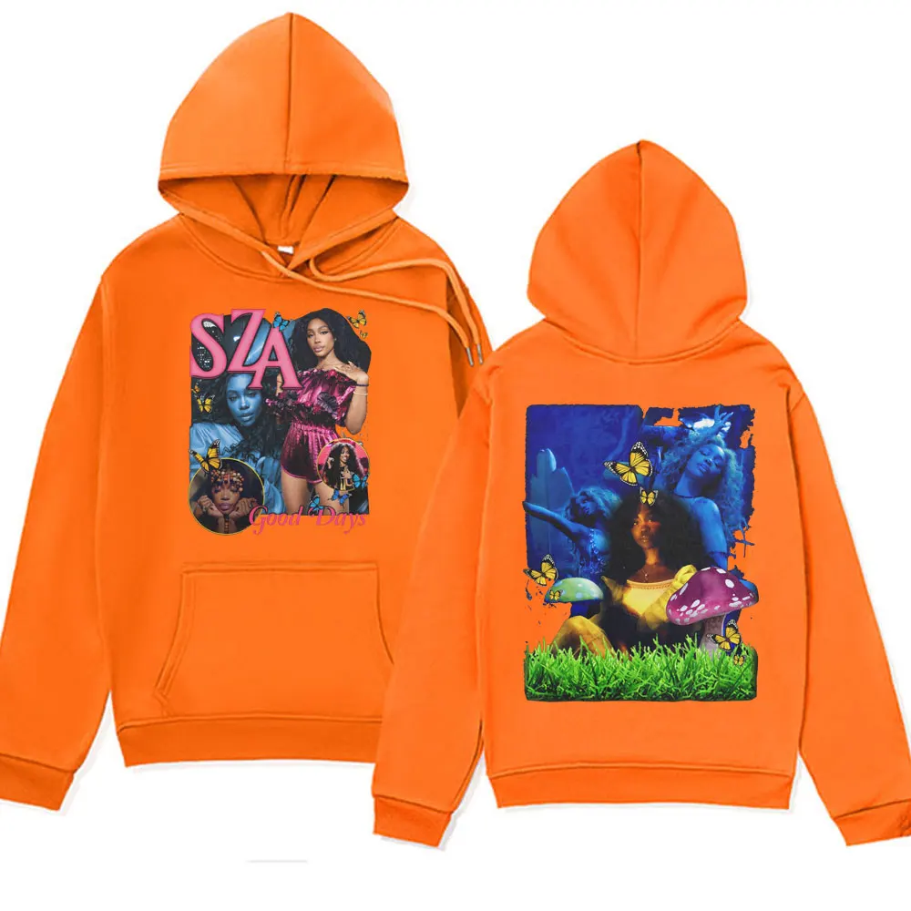 Rapper SZA CTRL X SOS Album Print Hoodies Men Women Fashion Vintage Hooded Sweatshirts Hip Hop Long Sleeve Pullover Streetwear