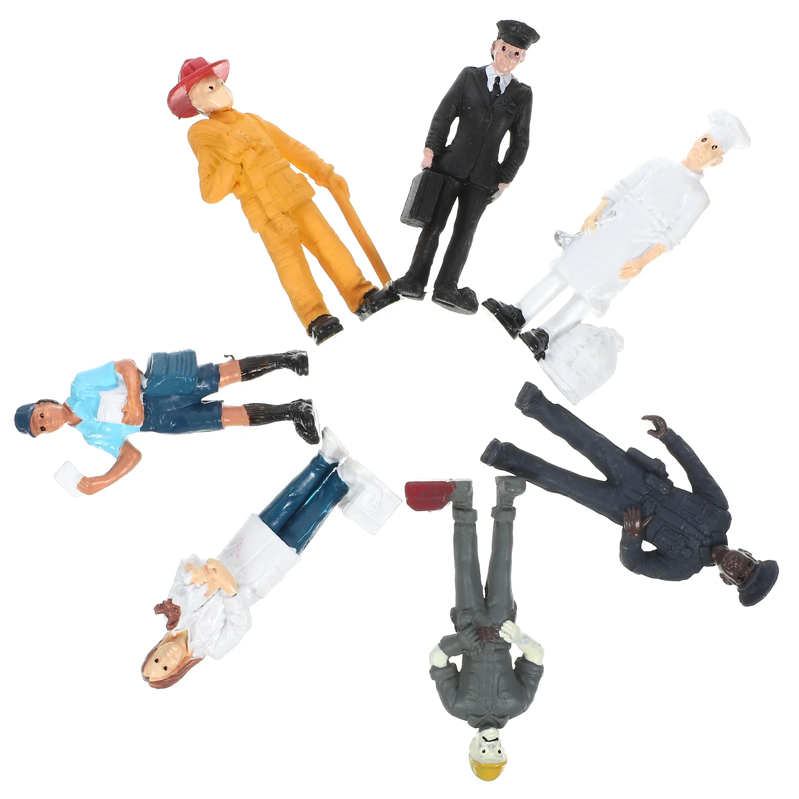 

Mini People Figurines Dollhouse Miniature Figures Simulated Plastic People Character Models Sand Table Trains Architectural