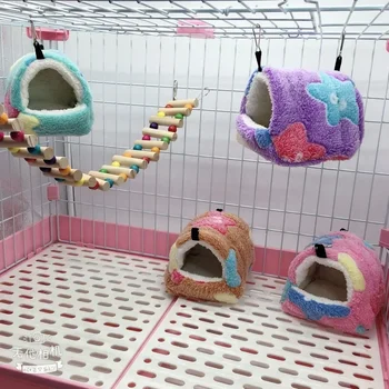 Hamster Nest Squirrel Honey Bag Glimmer Flower Branch Dutch Pig Guinea Pig Longcat Winter Warmth Supplies Pet Cotton Cages