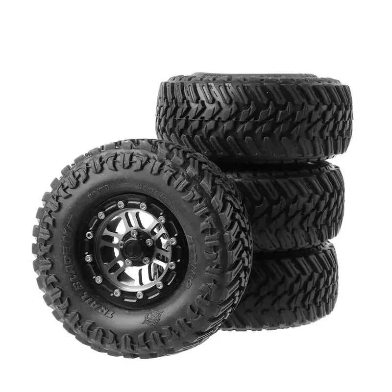 

4PCS 108MM/120mm 1.9" Rubber Tires & Metal Beadlock Wheel Rims for 1:10 RC Rock Crawler car Axial SCX10 90046 TRX-4 S289