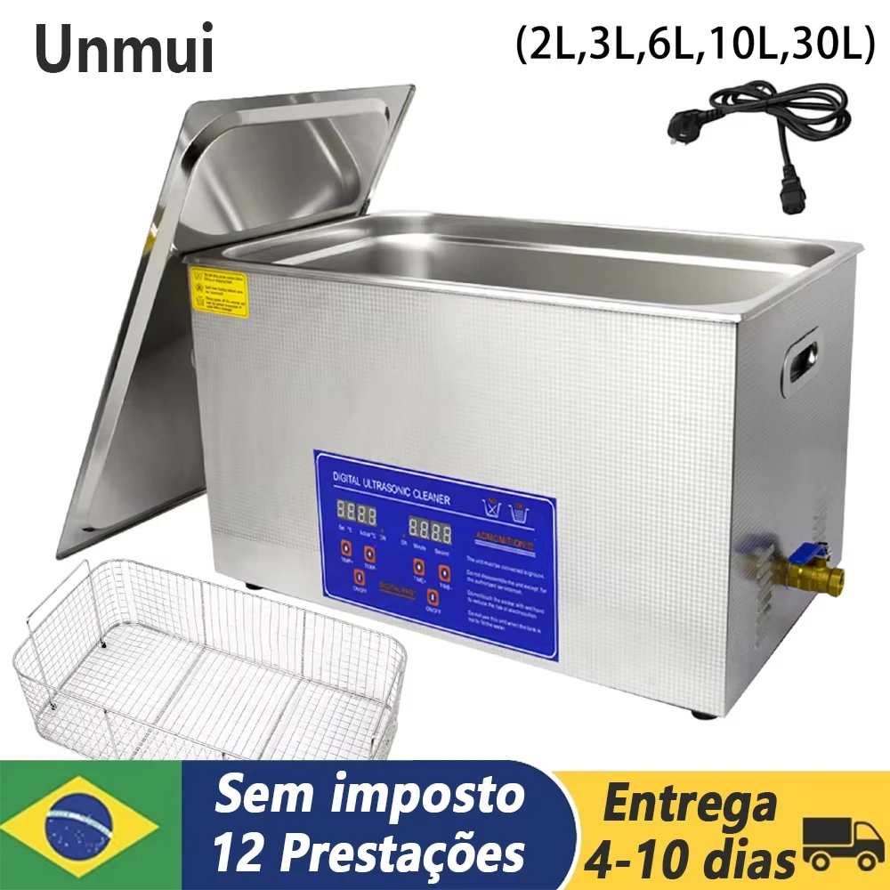 2/3/6/10L/30L Digital Heating Ultrasonic Cleaner 220V 40KHZ Stainless Steel Ultrasound Cleaning Machine Home Appliance