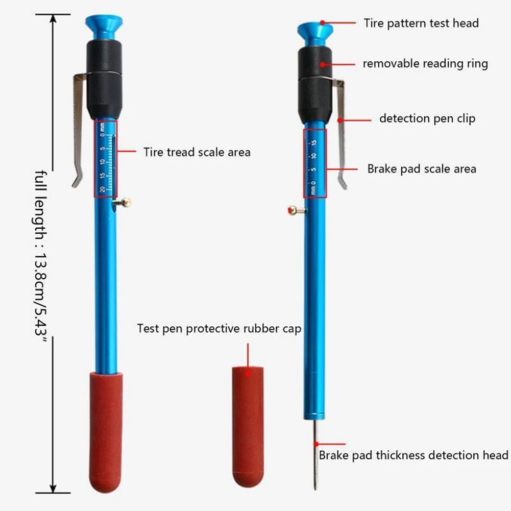 

Brake Pad Thick Gauge 13.8cm Brand New High Quality Record Brake Pads Thick Detection Pen Gauge Measuring Tool