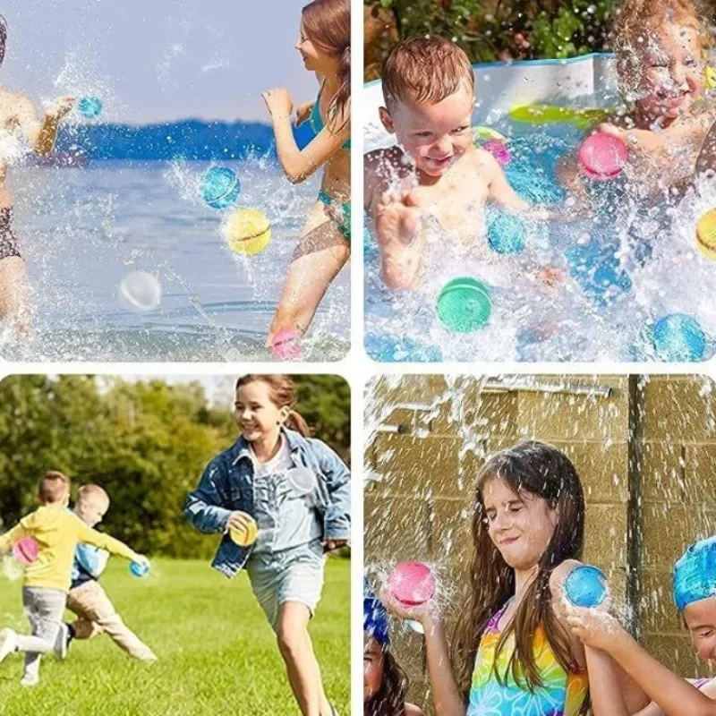 6pcs Swimming Pool Silicone Water Ball Reusable Magnetic Water Ball Summer Toys for Fun Outdoor Activity Pool Games