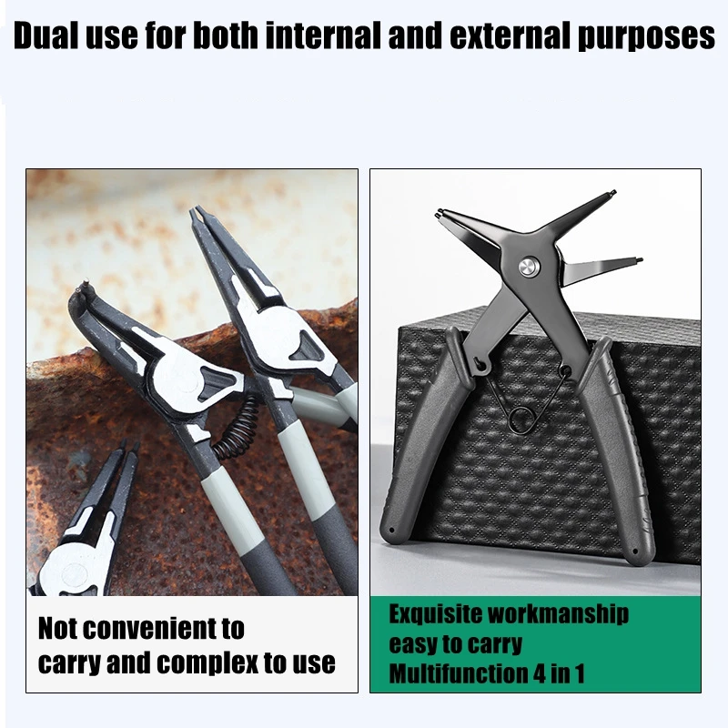 Snap Ring Plier Type Circlip Pliers Multifunctional Crimp Tool Internal External Ring Remover Retaining Circlip Pliers Hand Tool
