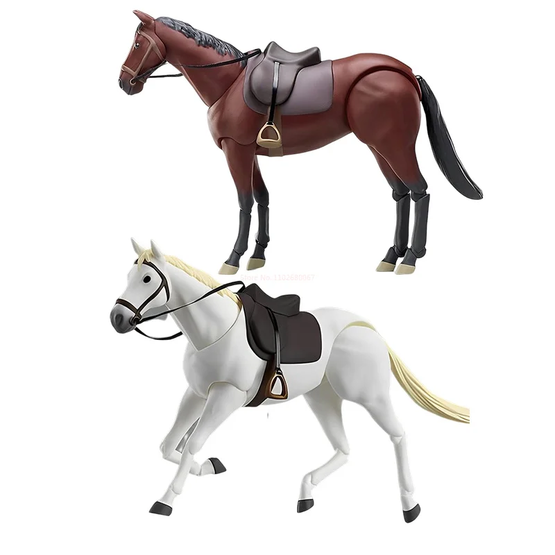 

16cm Figma Horse Anime Figure White Brown Horse Action Figures Pvc Statue Model Figurine Doll Collection Ornament Toys Gifts
