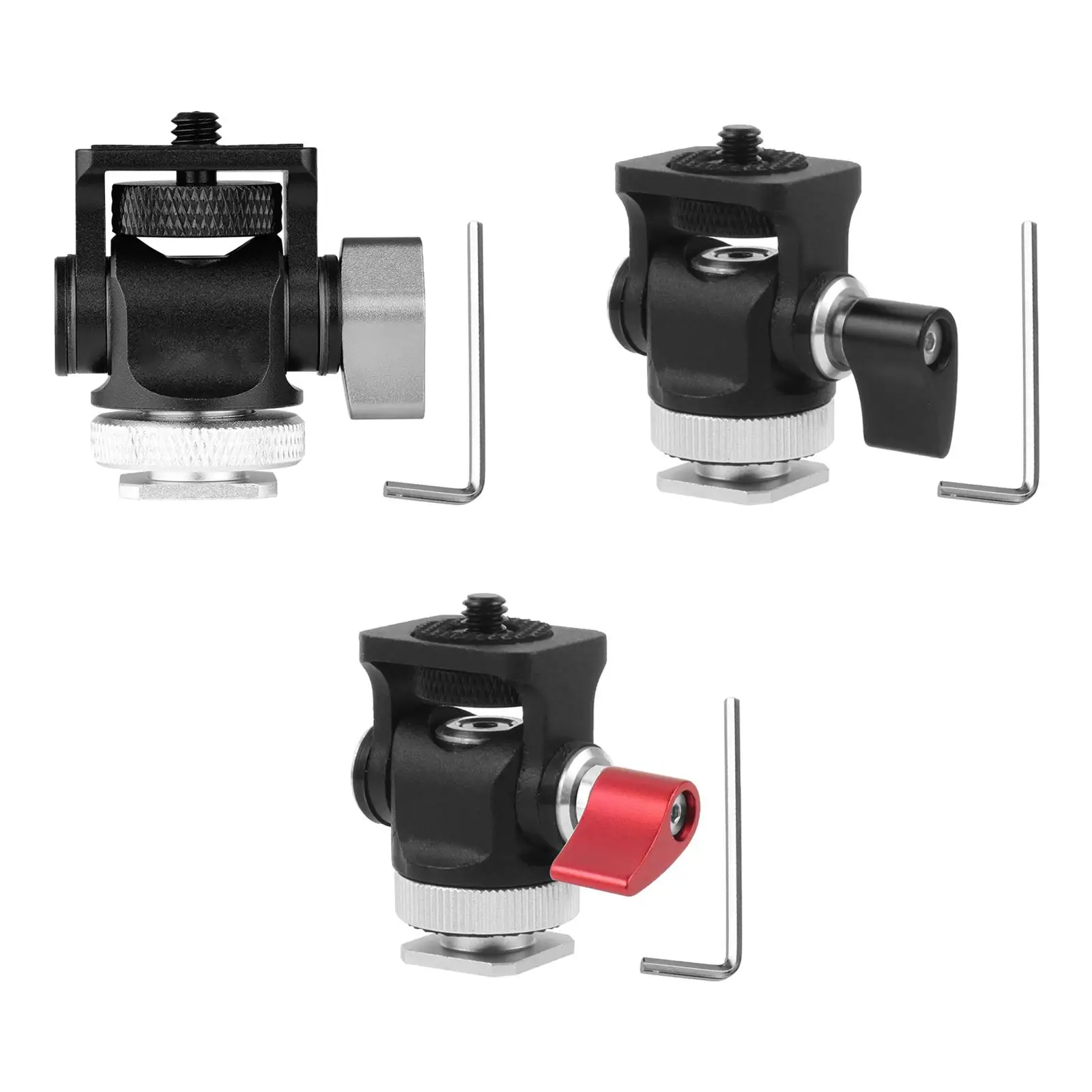 360 Swivel Hot Shoe Mount Adapter 1/4"Screw Mount Stand Mini Tripod Ball Head for Camera Video Mounting Camera