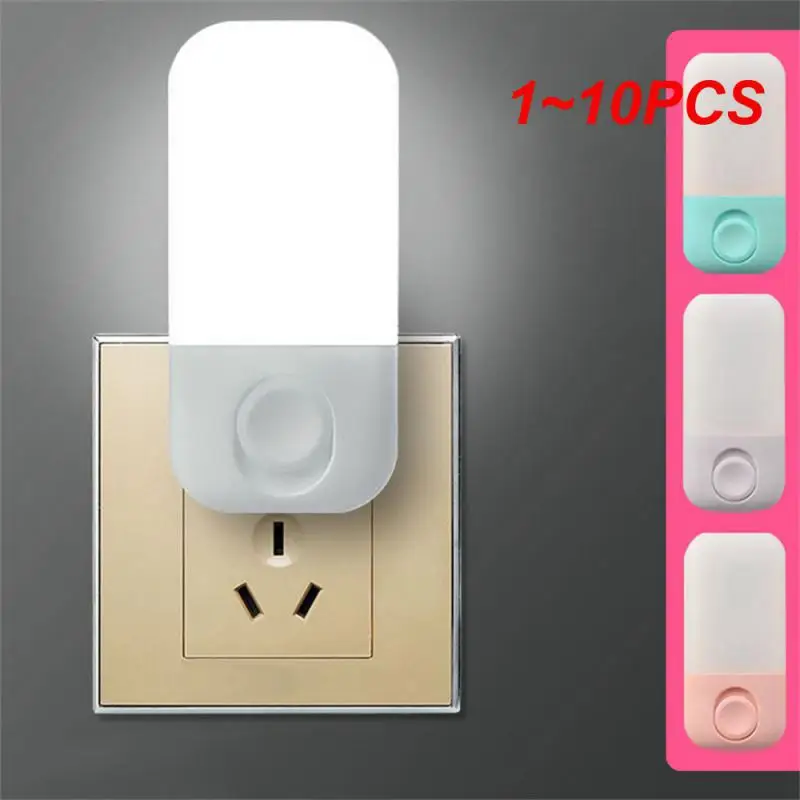 

1~10PCS Plug-in Night Light LED Dimmer Baby Nursing Eye Sleep Light Bedroom Sleep Light Plug LED Energy Saving Cute Mini Lamp