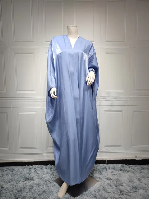 Elegant Eid Autumn Bat Sleeve Muslim Abaya Women Dress Modest Morocco Party Long Dress Islamic