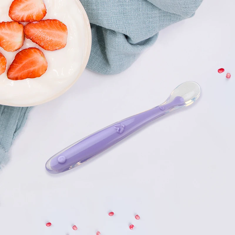 Baby Soft Silicone Spoon Candy Color Spoon Children Food Baby Feeding Dishes Safety Feeder Children Eating Training Spoon