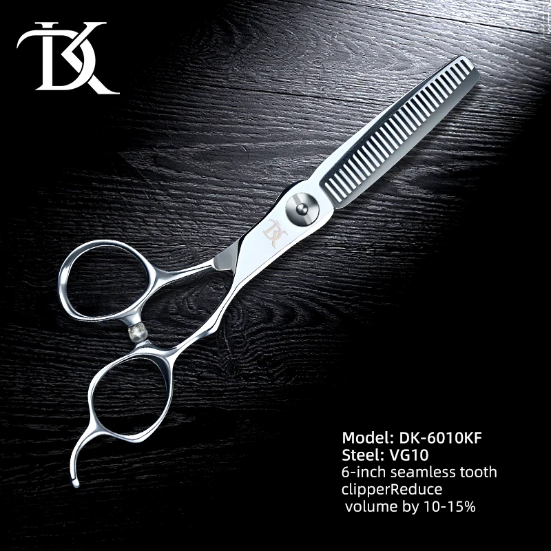 DK-600F 6인치 종합 가위 헤어 가위 티탄 전문 이발사 가위 커팅 얇게 자르기 스타일링 도구 미용