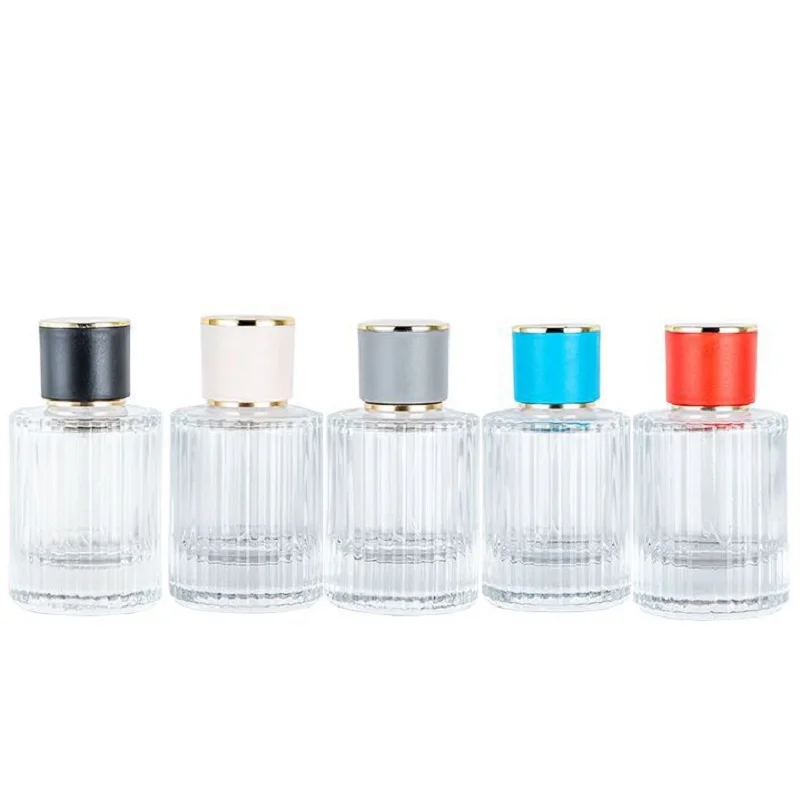 

5pcs 50ml Atomizer Spray Mist Bottle Refillable Screw Pump Cosmetic Packing Clear Round Thick Bottom Empty Glass Perfume Bottles