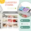 Toy Storage Organizer with Kids Bookshelf, Toy Organizer with 17 Bins and 5-Tier Bookshelf for Kids Bedroom Playroom 5