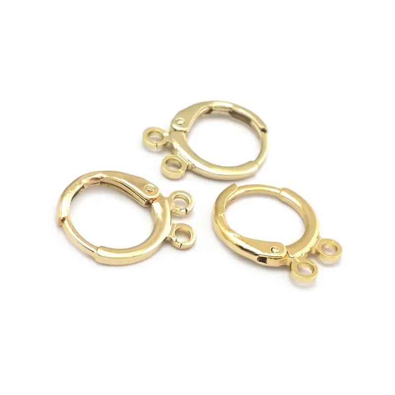 11.5-12MM 13.5-14MM 18K Gold Color Brass Loop Earrings Hoops with