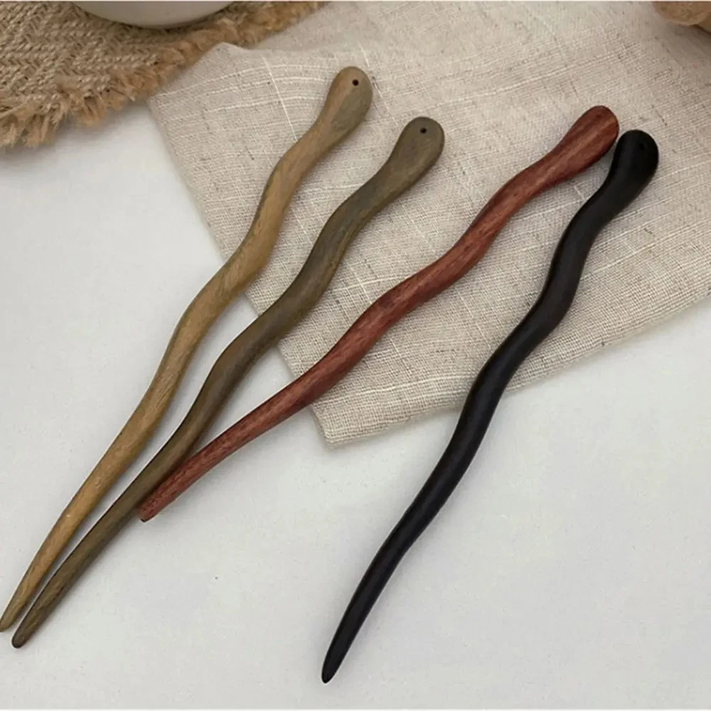 Chinese Style Elegant Wood Hair Stick For Women Girl Hairpins Simple Hair Fork Vintage Hanfu Cheongsam Headwear Accessories hair accessory hair stick hair headdress