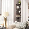 Corner Shelf Wall Mount, 4 Tier Floating Shelves for Wall, Easy-to-Assemble Wall Shelves Rustic Wood Decor 5