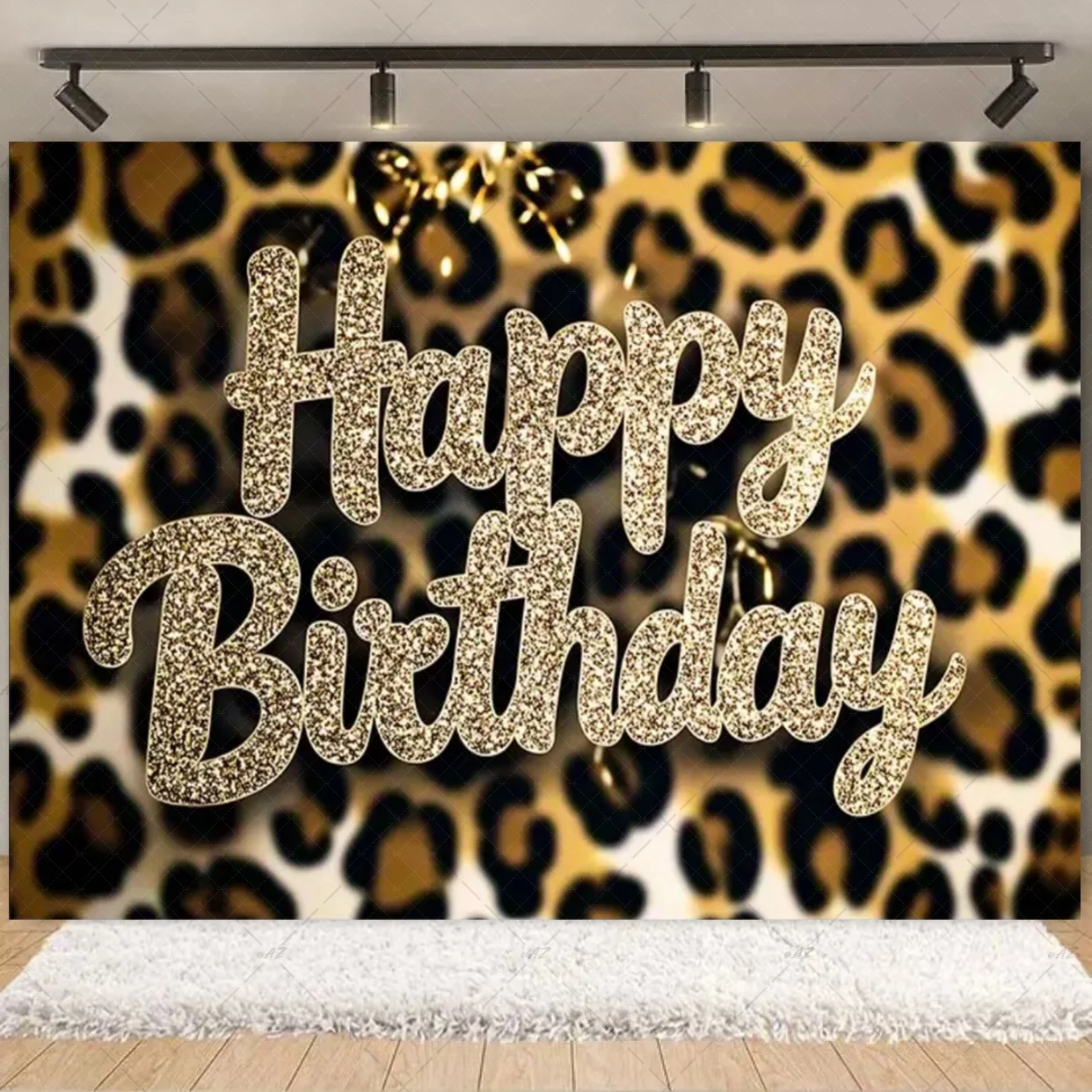 Ouro brilhante colorido rosa leopardo impressão pano de fundo decorações de festa de aniversário lindo fundo de fotografia menina menino presentes