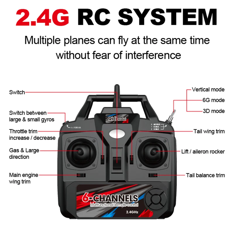 QIDI550 RC Plane 2.4G Remote Control Aircraft Brushless Motor 3D Stunt Glider EPP Foam Flight Airplane Toy for Children Adults 6