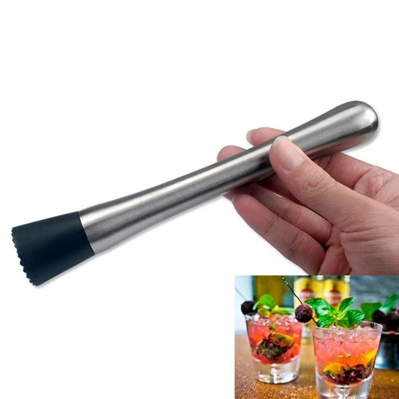 Bar Tools Stainless Steel Wine Mixing Stick Cocktail Muddler Shaker Crushing Hammer Drink Fruit Muddler Crushed Ice Kitchen Bar Tool