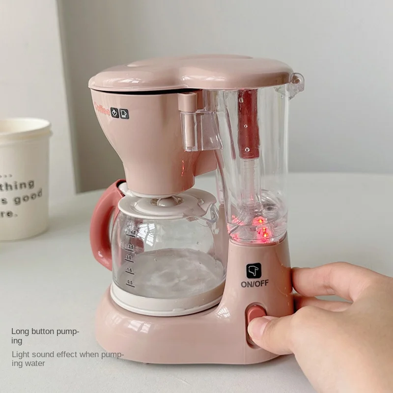 Mini Household Appliances Kitchen Toys Pretend Play Set with Coffee Maker Water Dispenser and Toaster for Kids Boys Girls Gifts