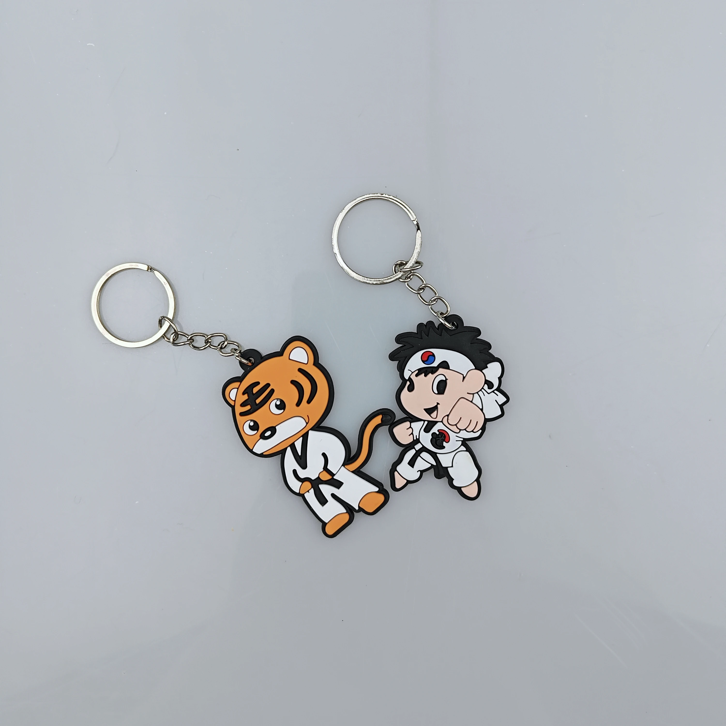 10pcs TAEKWONDOKeychain Taekwondo Supplies Cartoon Sport Gifts Keepsake Pendant Key Button key Ring