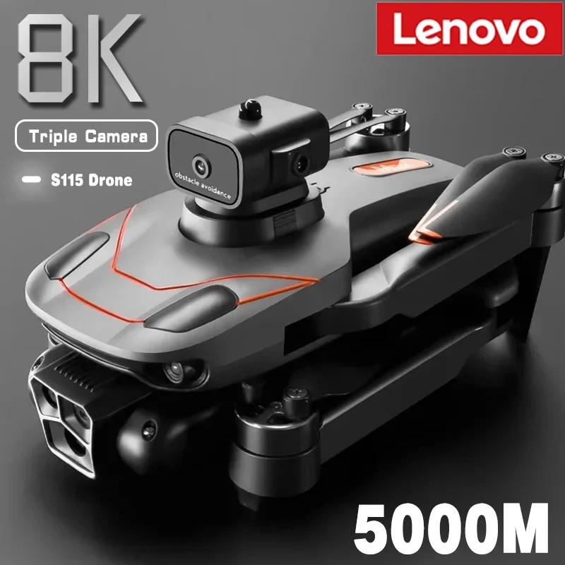 

Lenovo S115 Drone 8K Professinal With Three Camera Wide Angle Optical Flow Localization Four-way Obstacle Quadcopter 5000M