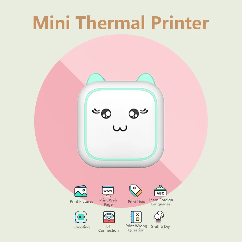 

C25 Mini Thermal Printer Paper Label Sticker Colorful Adhesive Self-adhesive Paper For Wireless Bluetooth Photo Inkless Printer