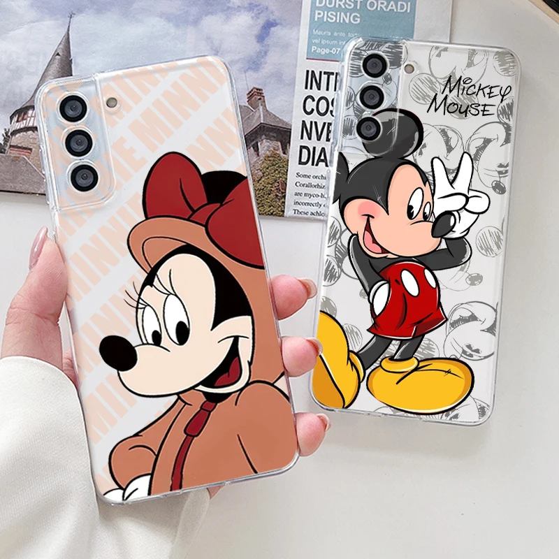 

Anime Fashion Mickey Minnie For Samsung Galaxy S23 S22 S21 S20 FE S10 S10E S9 Plus Ultra Pro Lite 5G Transparent Phone Case