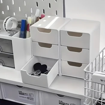 Elegante Organizzatore da Scrivania a 3 Livelli con Cassetti - Ideale per Forniture da Ufficio, Gioielli e Cosmetici - Scatola Divisoria Portatile 