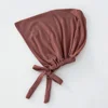 82 couleurs cravate dos sous-embouts mode femmes intérieur Hijab casquette musulmane Bonnet plaine islamique coton Spandex Jersey DEW sous-écharpe