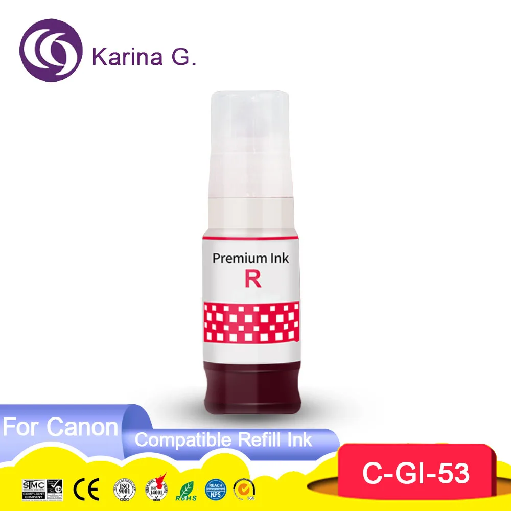High Quality Compatible Water Based Refill Ink Bottle GI-53 GI53 GI 53 Refill Dy